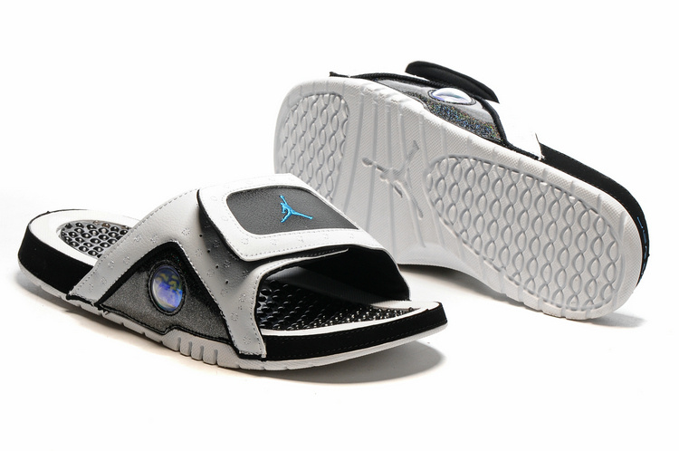 2016 Air Jordan Hydro 13 Slide Sandals White Black Blue