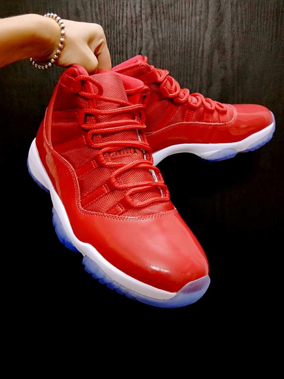 2017 Women Air Jordan 11 All Red Ice Blue Shoes