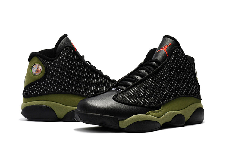 2017 Men Air Jordan 13 Black Green Shoes