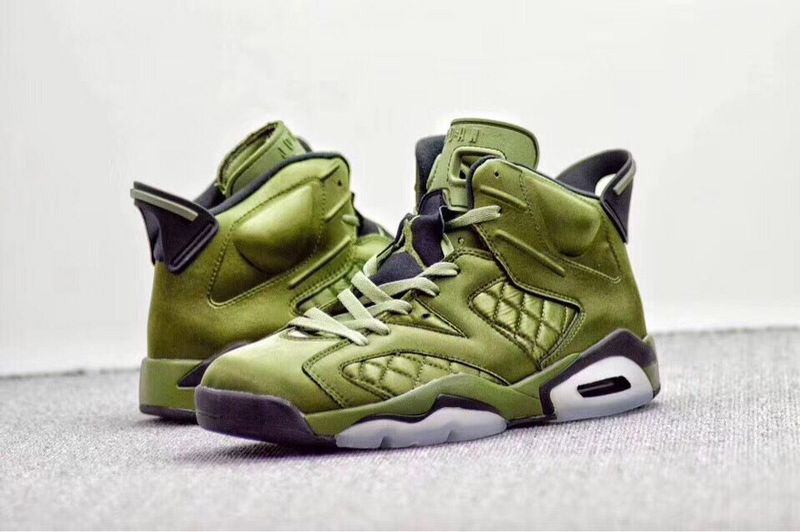 2017 Men Air Jordan 6 Jacket Green Black Shoes