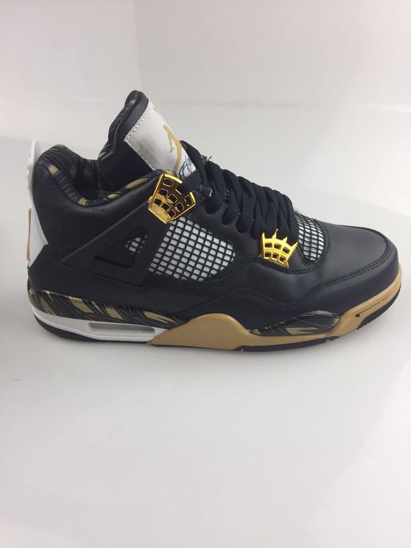 2017 Men Jordan 4 Black Gold Shoes