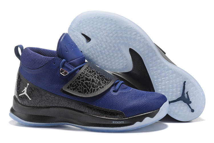 2017 Men Jordan Super Fly V Blue Black Shoes - Click Image to Close