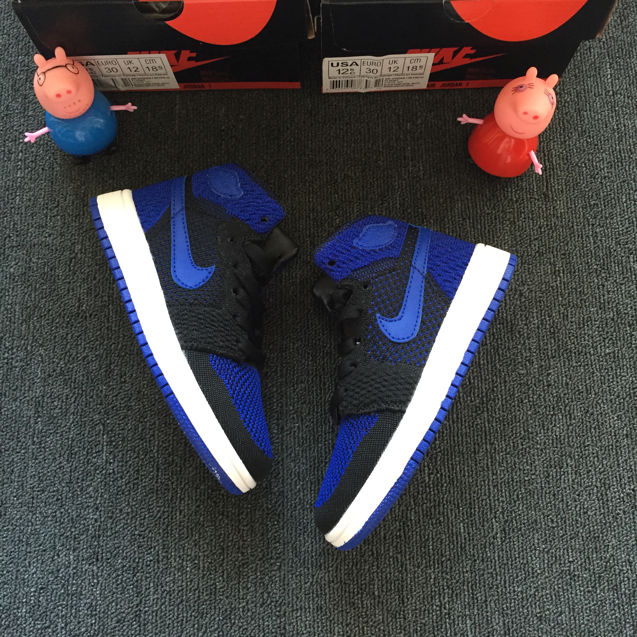 2018 Air Jordan 1 Knit Blue Black Shoes For Kids - Click Image to Close