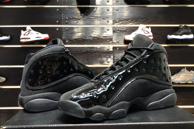 Real Jordan 13 Cap and Gown Black Shoes