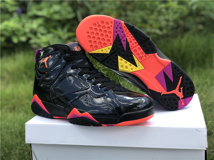 jordan 7 retro black patent leather shoes