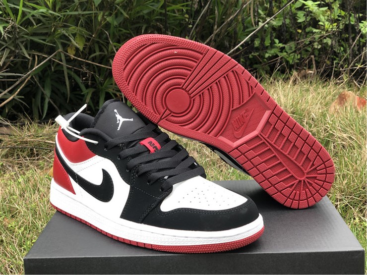 jordan 1 low black toe black red shoes - Click Image to Close