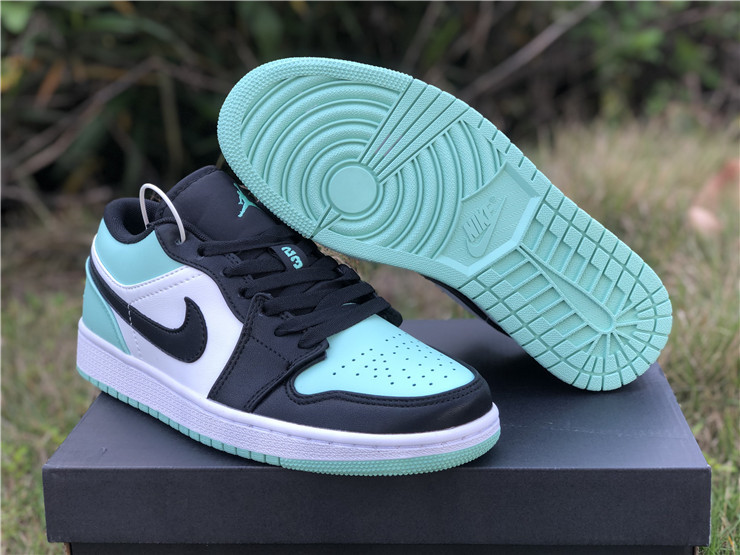 jordan 1 retro low emerald toe green black shoes