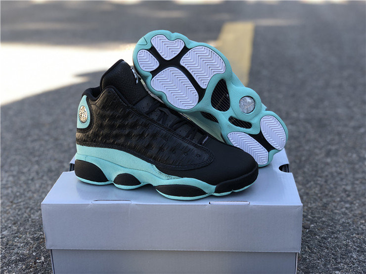 jordan 13 retro black island green shoes