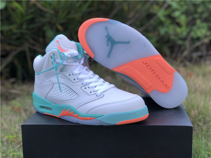 jordan 5 crimson pulse light aqua white lover shoes