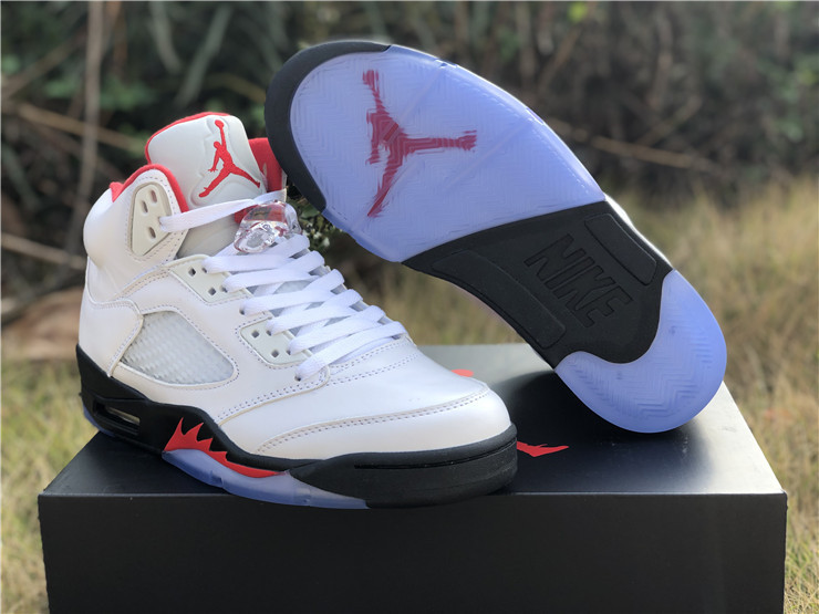 jordan 5 fire red with 3m silver tongue lover shoes