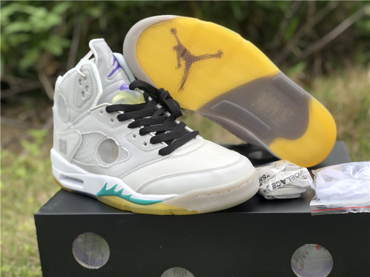 jordan 5 white green shoes