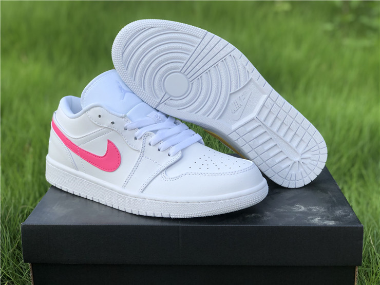 latest jordan 1 low gs white neon multicolor swoosh shoes