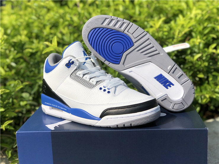 latest jordan 3 retro white blue basketball shoes