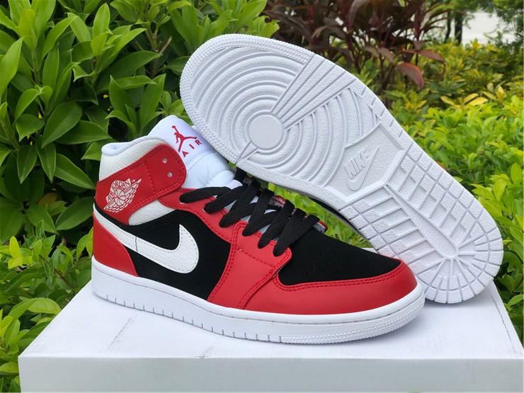 jordan 1 mid chicago flip gym red black shoes