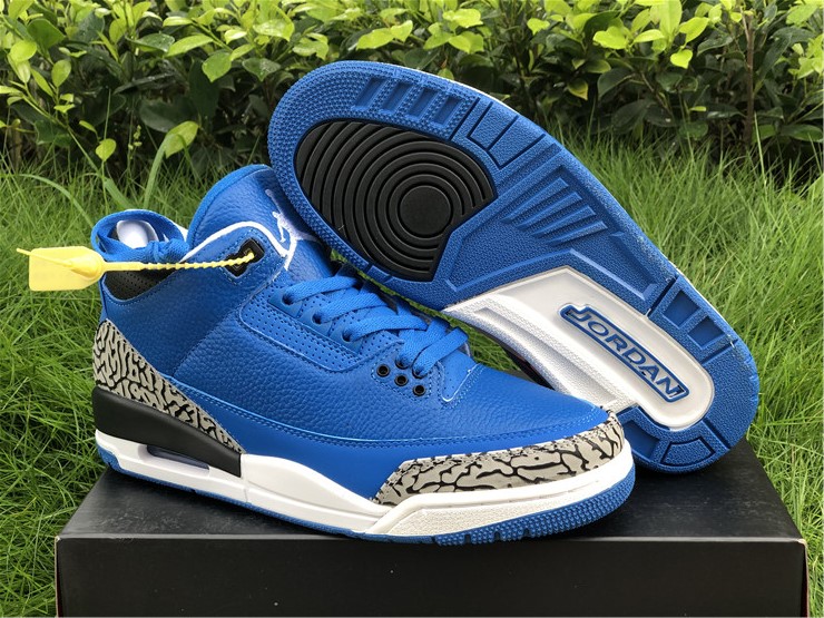 jordan 3 retro blue black white shoes - Click Image to Close