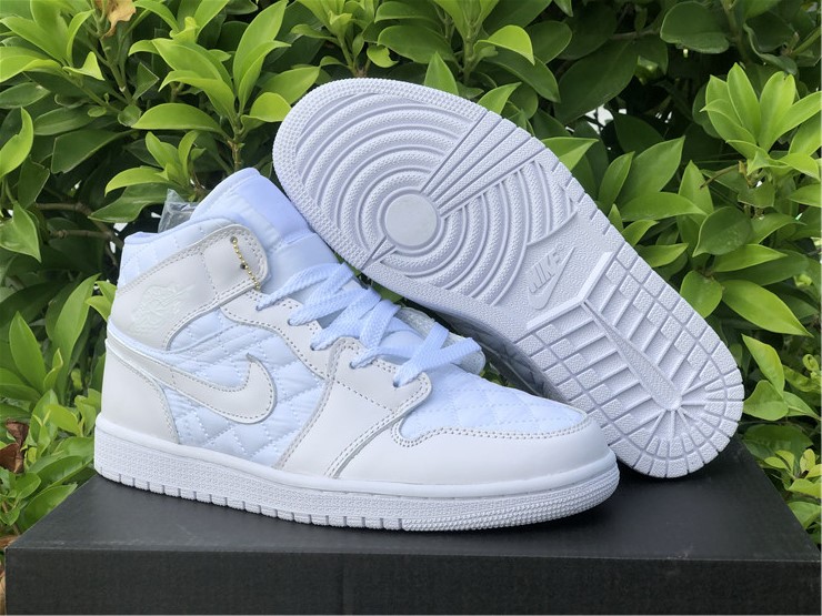 new jordan 1 mid se white quilted shoes - Click Image to Close