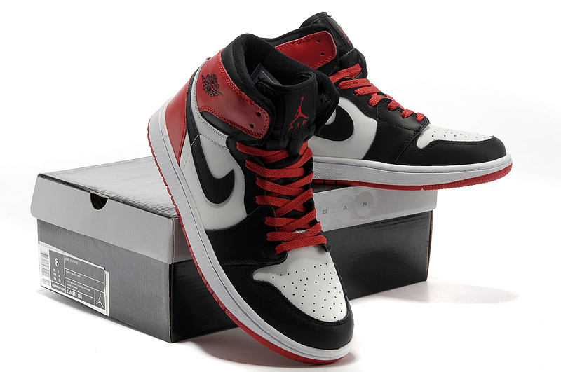 2013 Jordan 1 Retro High Black White Red - Click Image to Close