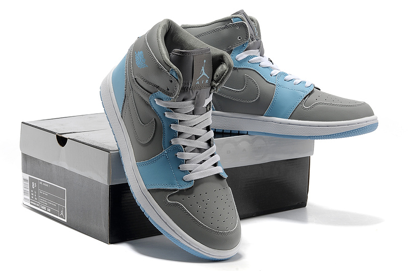 2013 Jordan 1 Retro High Grey Blue White - Click Image to Close