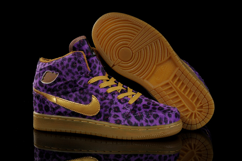 Cheap 2013 Air Jordan 1 Leopard Purple Brown For Women - Click Image to Close