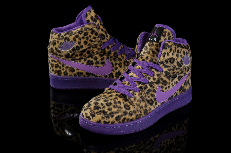 Cheap 2013 Air Jordan 1 Leopard Purple For Women - Click Image to Close