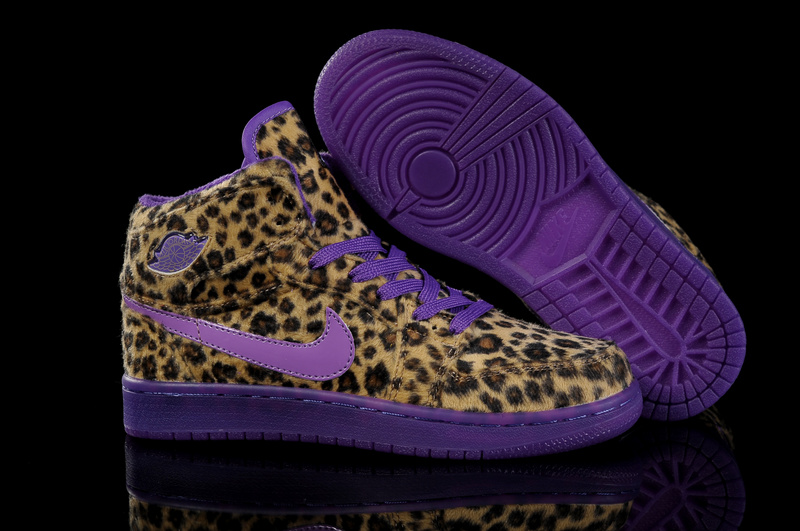 Cheap 2013 Air Jordan 1 Leopard Purple For Women