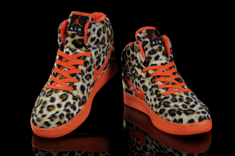 Cheap 2013 Air Jordan 1 Leopard White Orange For Women