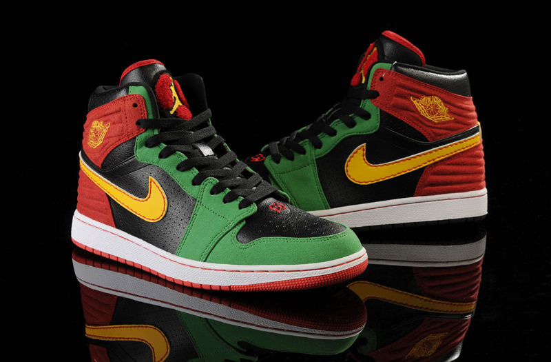 Air Jordan 1 Retro '93 Black Green Red Yellow Shoes