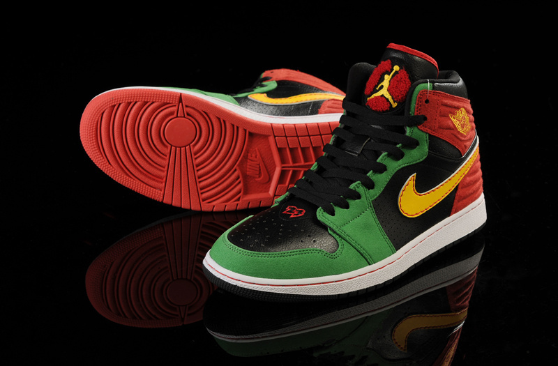 Air Jordan 1 Retro '93 Black Green Red Yellow Shoes