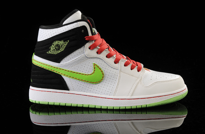 Air Jordan 1 Retro '93 White Black Green Red Shoes - Click Image to Close