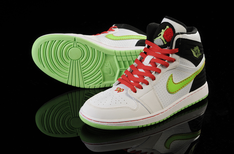 Air Jordan 1 Retro '93 White Black Green Red Shoes