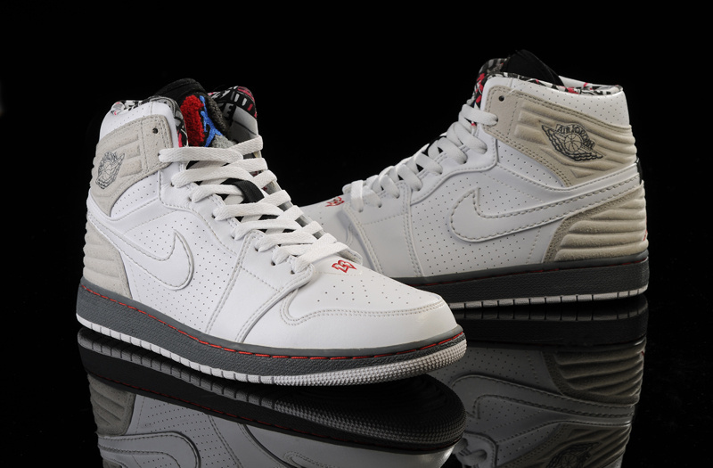 Air Jordan 1 Retro '93 White Grey Shoes - Click Image to Close