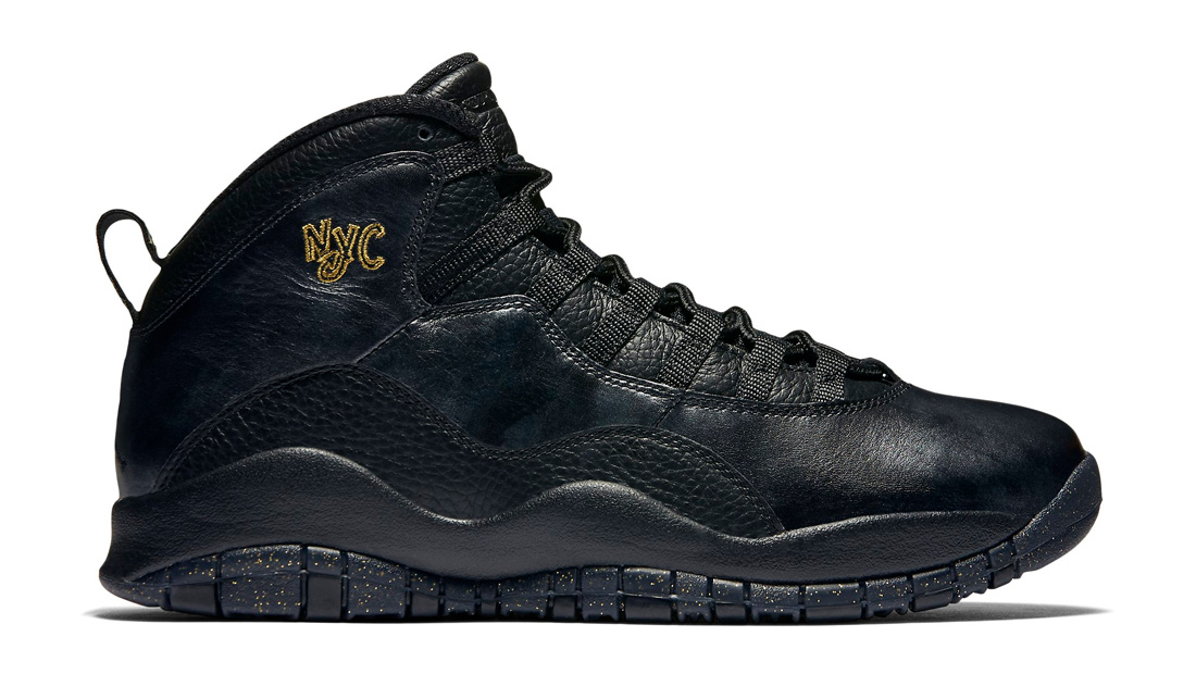 Air Jordan 10 NYC Black Black Dark Grey Metallic Gold - Click Image to Close