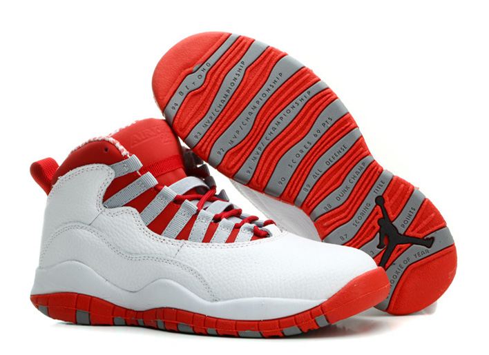 Air Jordan 10 X Retro White Varsity Red Light Steel Grey