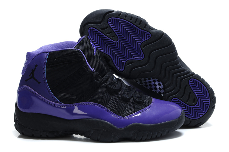 Authentic Jordan 11 Black Purple For Women - Click Image to Close