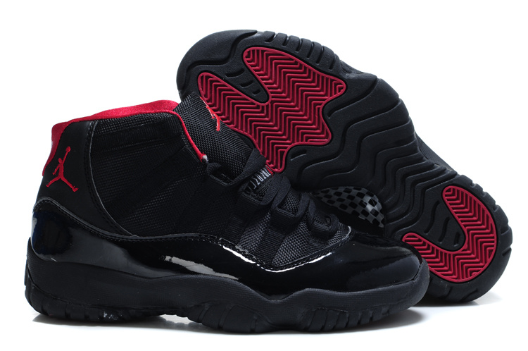 Authentic Jordan 11 Black Red For Women - Click Image to Close