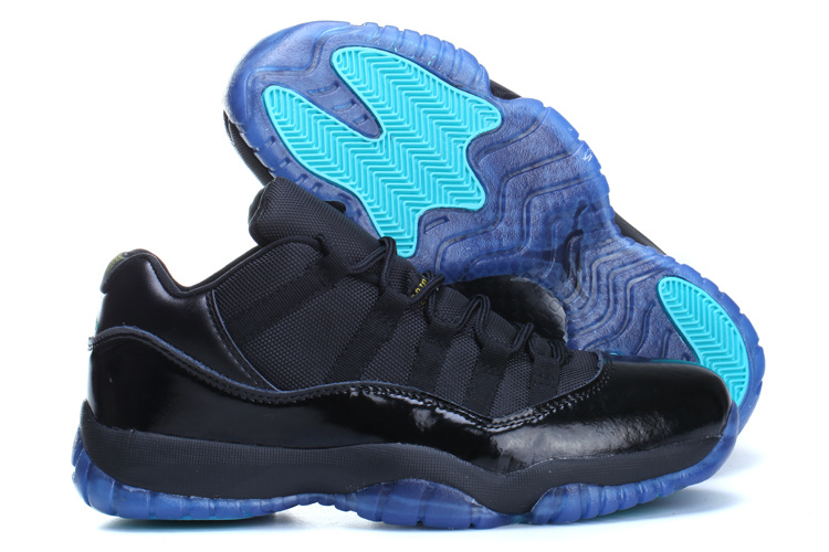 New Air Jordan Retro 11 Low Black Blue Shoes - Click Image to Close