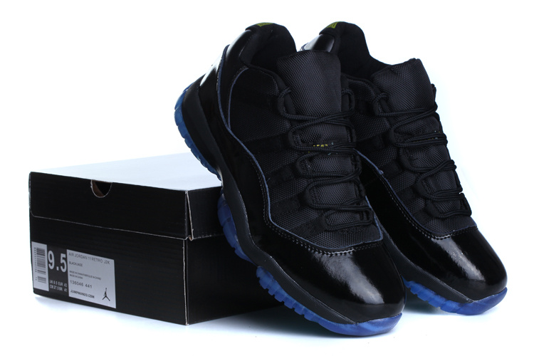 New Air Jordan Retro 11 Low Black Blue Shoes - Click Image to Close