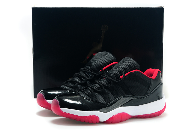 New Air Jordan Retro 11 Low Bred Black Red White Shoes
