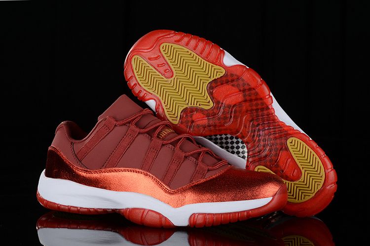 Air Jordan 11 Low Velvet Burgundy Metallic Gold - Click Image to Close