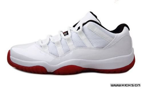 Air Jordan 11 Low White Red Shoes - Click Image to Close