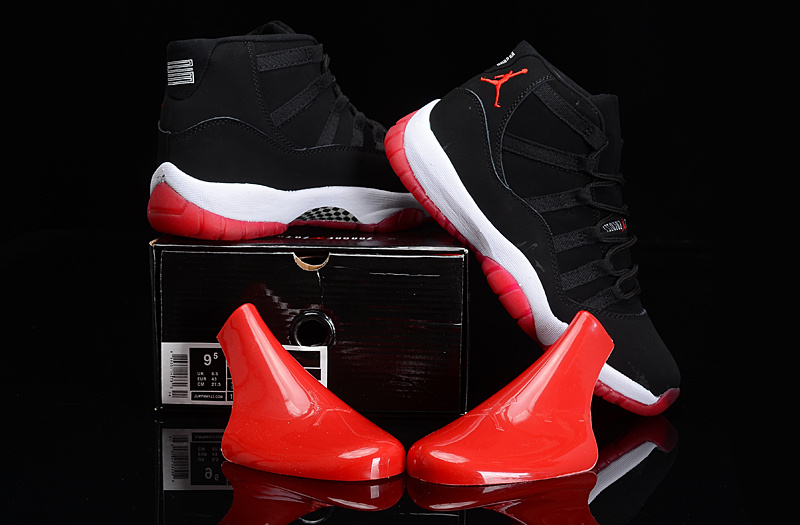 Air Jordan 11 Retro Black Red White Shoes - Click Image to Close