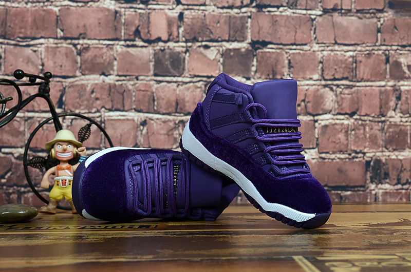 Air Jordan 11 Retro Velvet Purple White For Kids