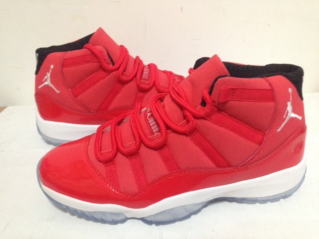 New Air Jordan Retro 11 Toro Red White Shoes - Click Image to Close