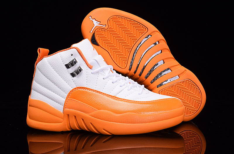 Air Jordan 12 GS White Orange