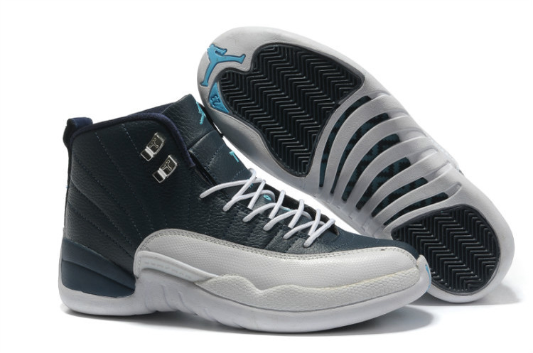 Air Jordan 12 Retro Obsidian White French Blue University Blue - Click Image to Close