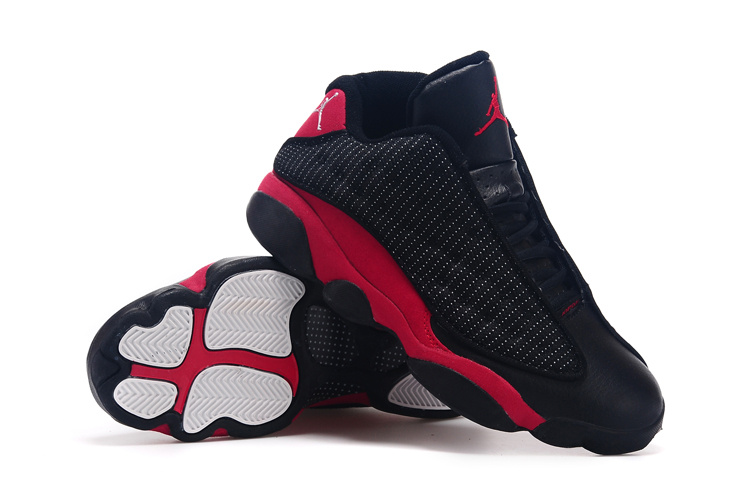 2015 Air Jordan 13 Low 30th Black True Red Shoes