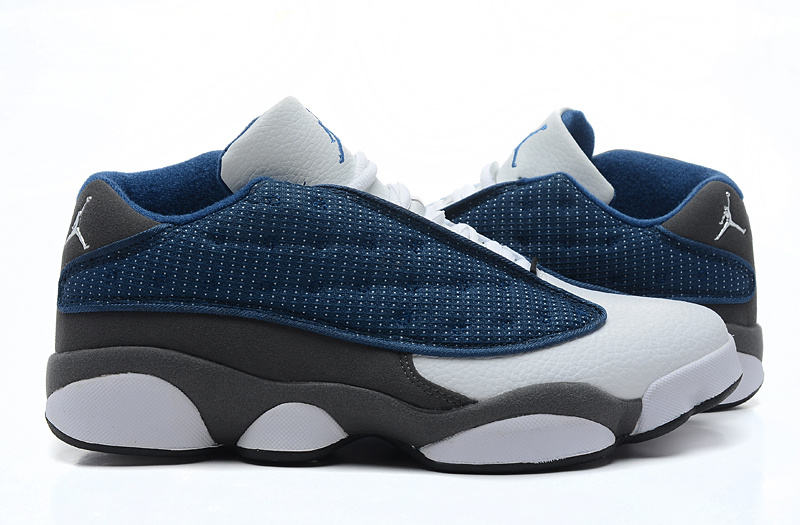 Air Jordan 13 Low Blue White Grey Shoes - Click Image to Close