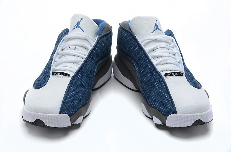 Air Jordan 13 Low Blue White Grey Shoes - Click Image to Close