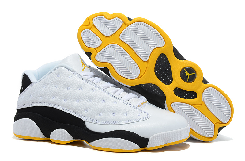 Air Jordan 13 Low White Black Yellow Shoes