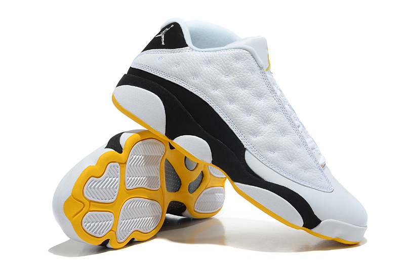 Air Jordan 13 Low White Black Yellow Shoes - Click Image to Close